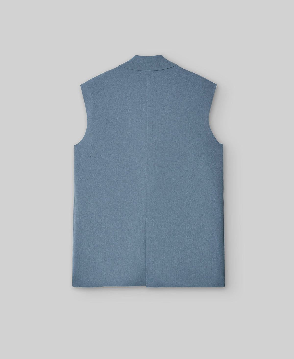 Knit lapel vest woman in grey/blue