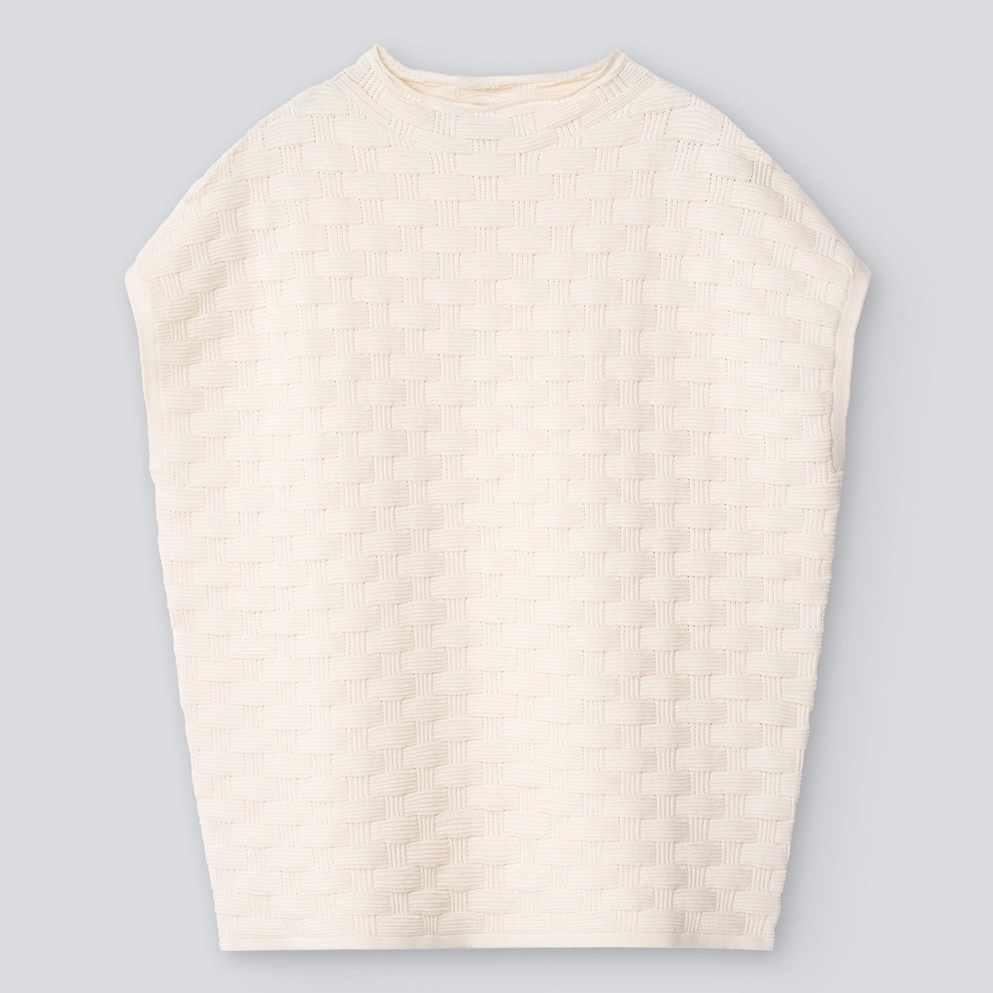 Light Cream Cotton Basket Weave Vest