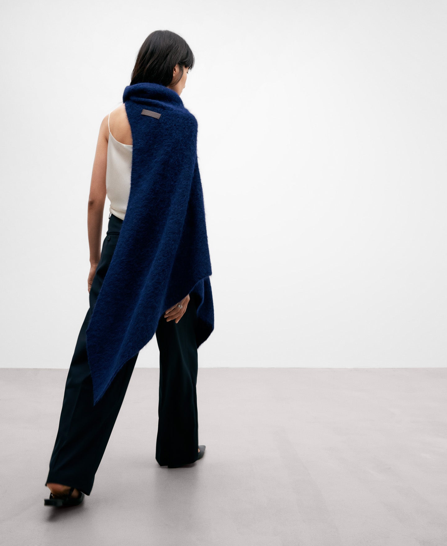 Collared Scarf In Alpaca Fabric