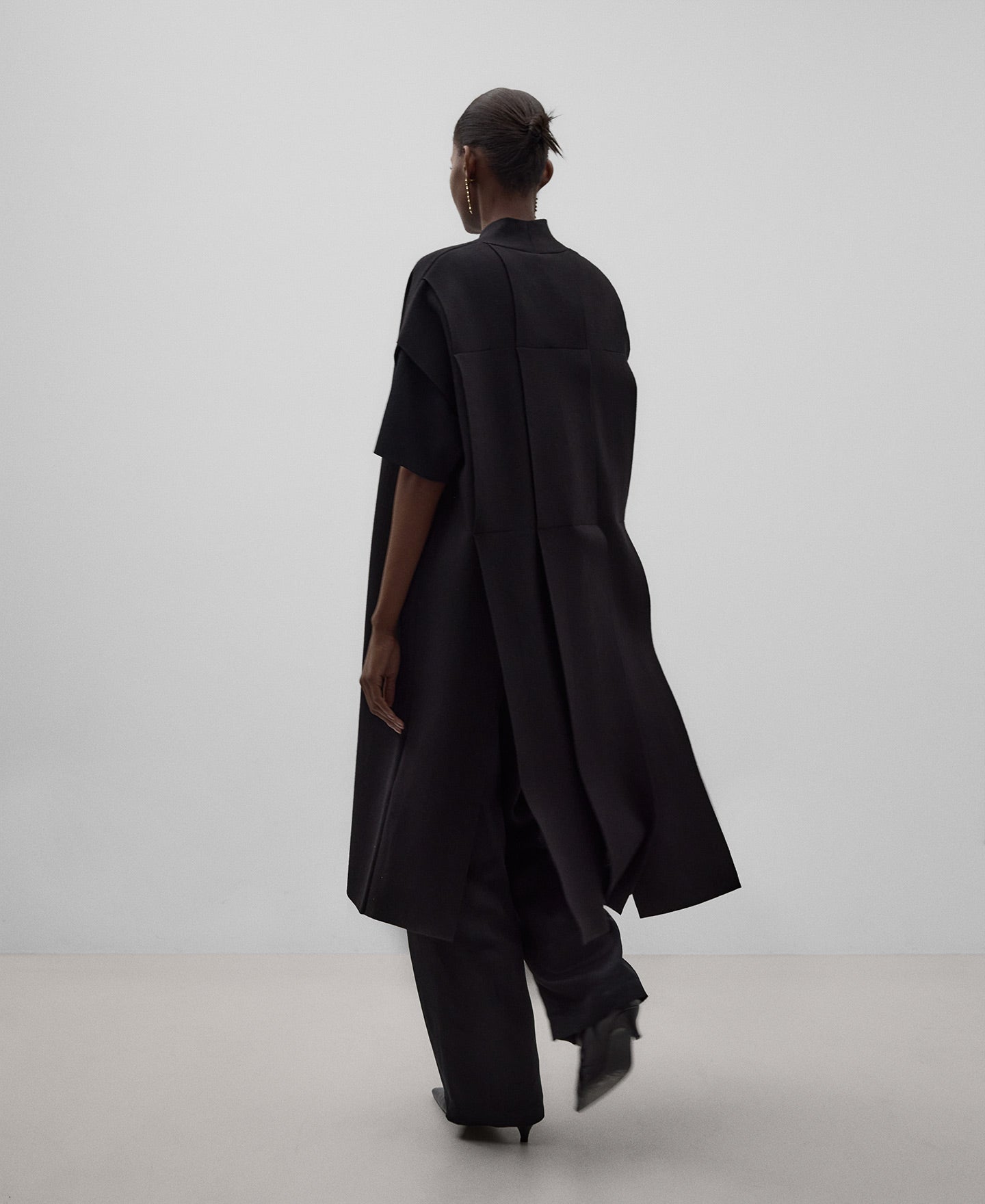 Black Knit Long Vest For Women