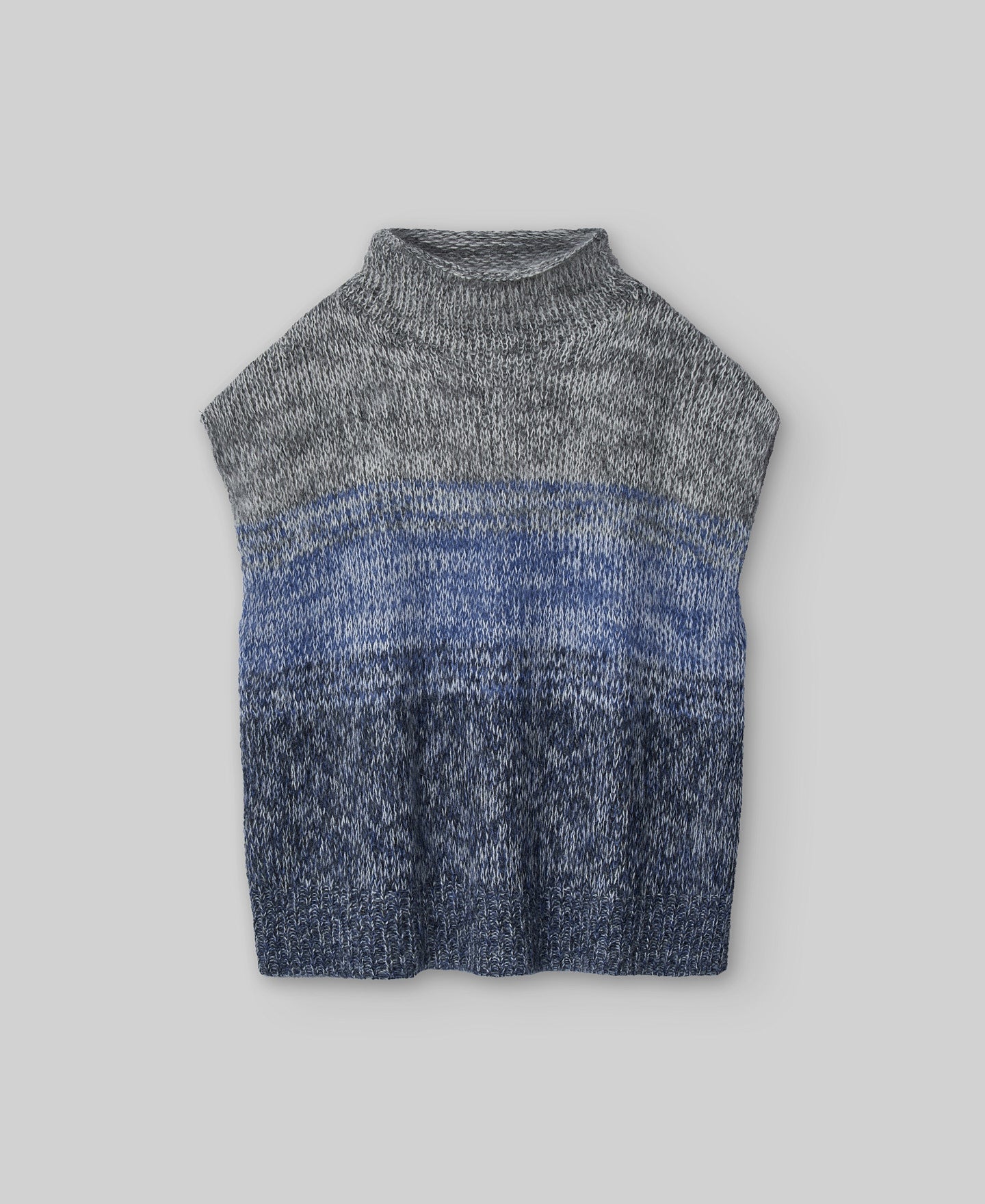 Gradient knit vest woman in charcoal grey/blue