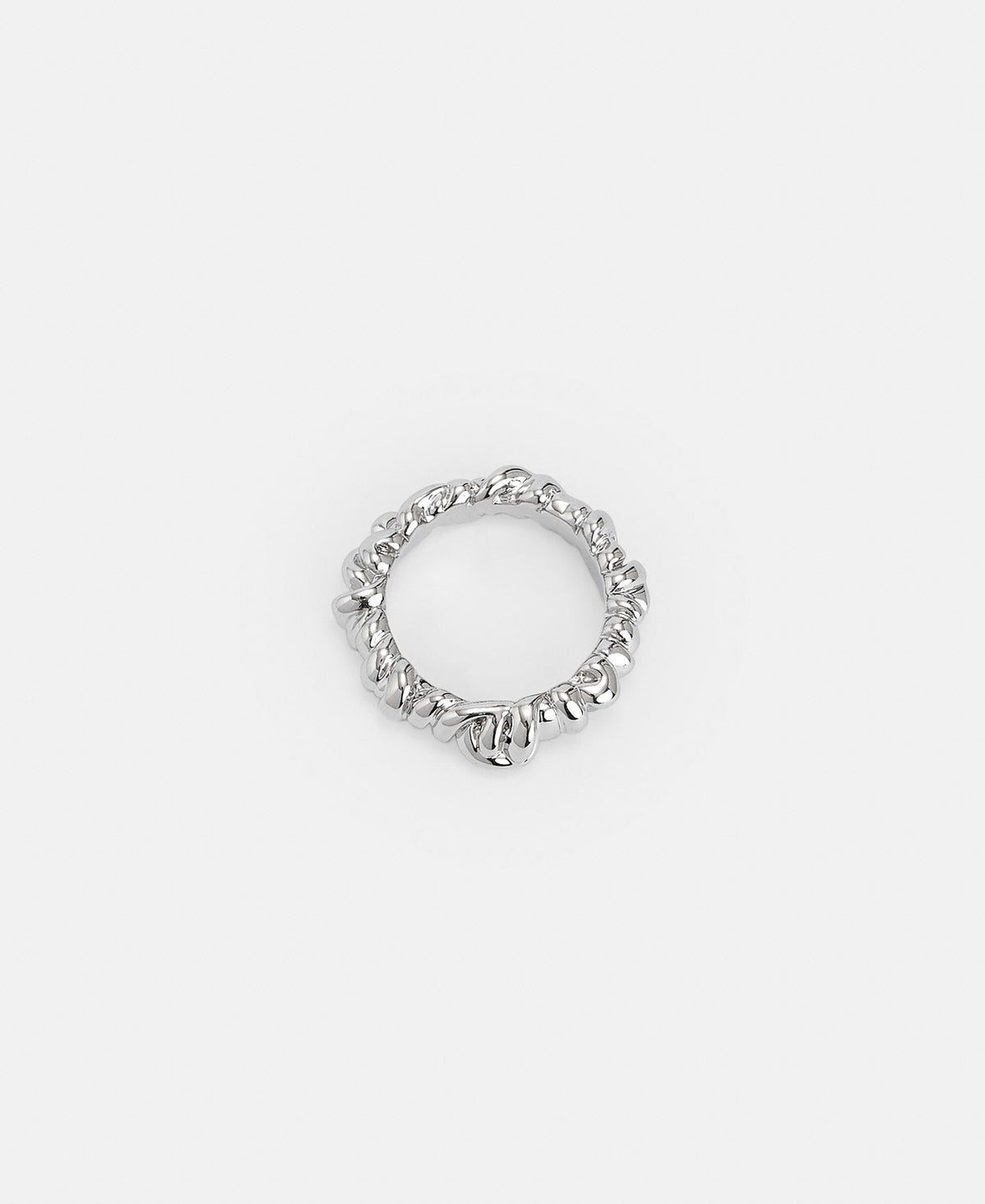 Silver Zinc Plaited Motif Ring