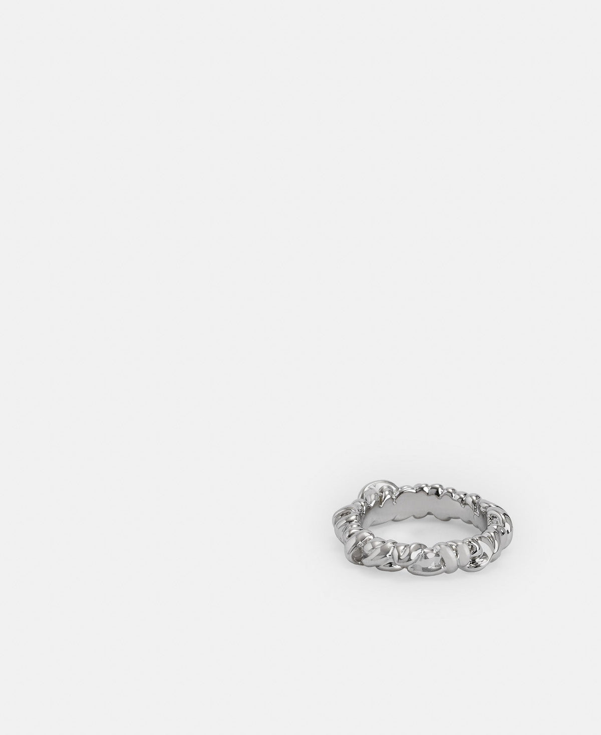 Silver Zinc Plaited Motif Ring