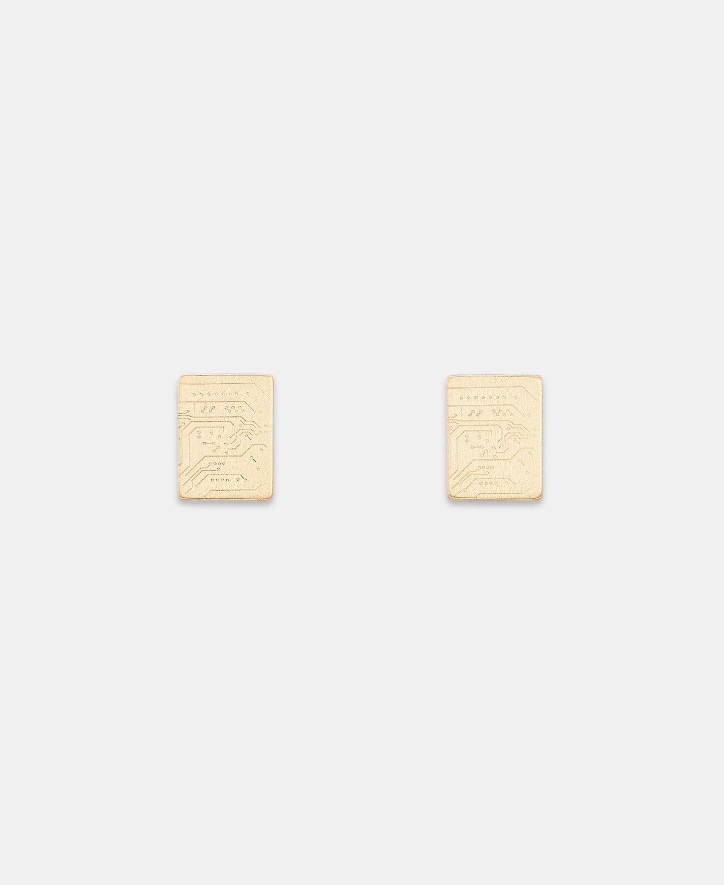 Gold Rectangular Earrings Engraved Author