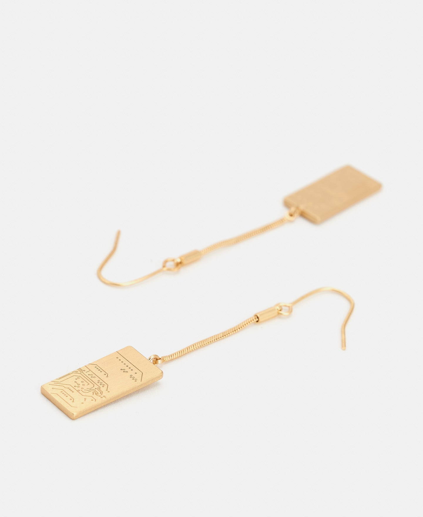 Gold Author's Engraved Dangling Earrings
