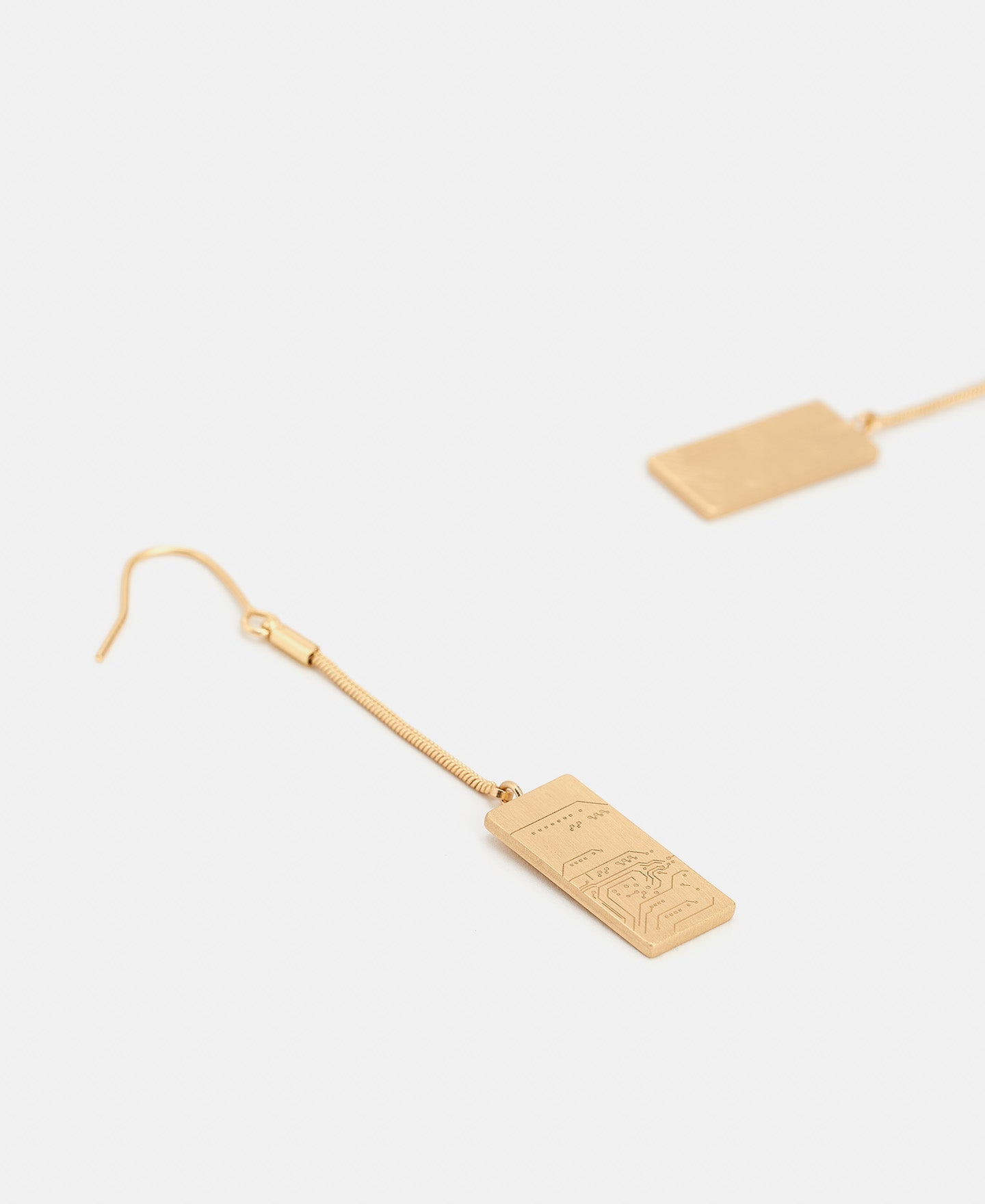 Gold Author's Engraved Dangling Earrings