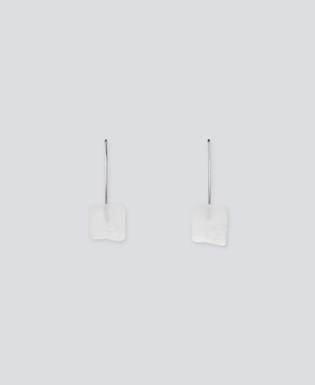 White Resin And Brass Earrings