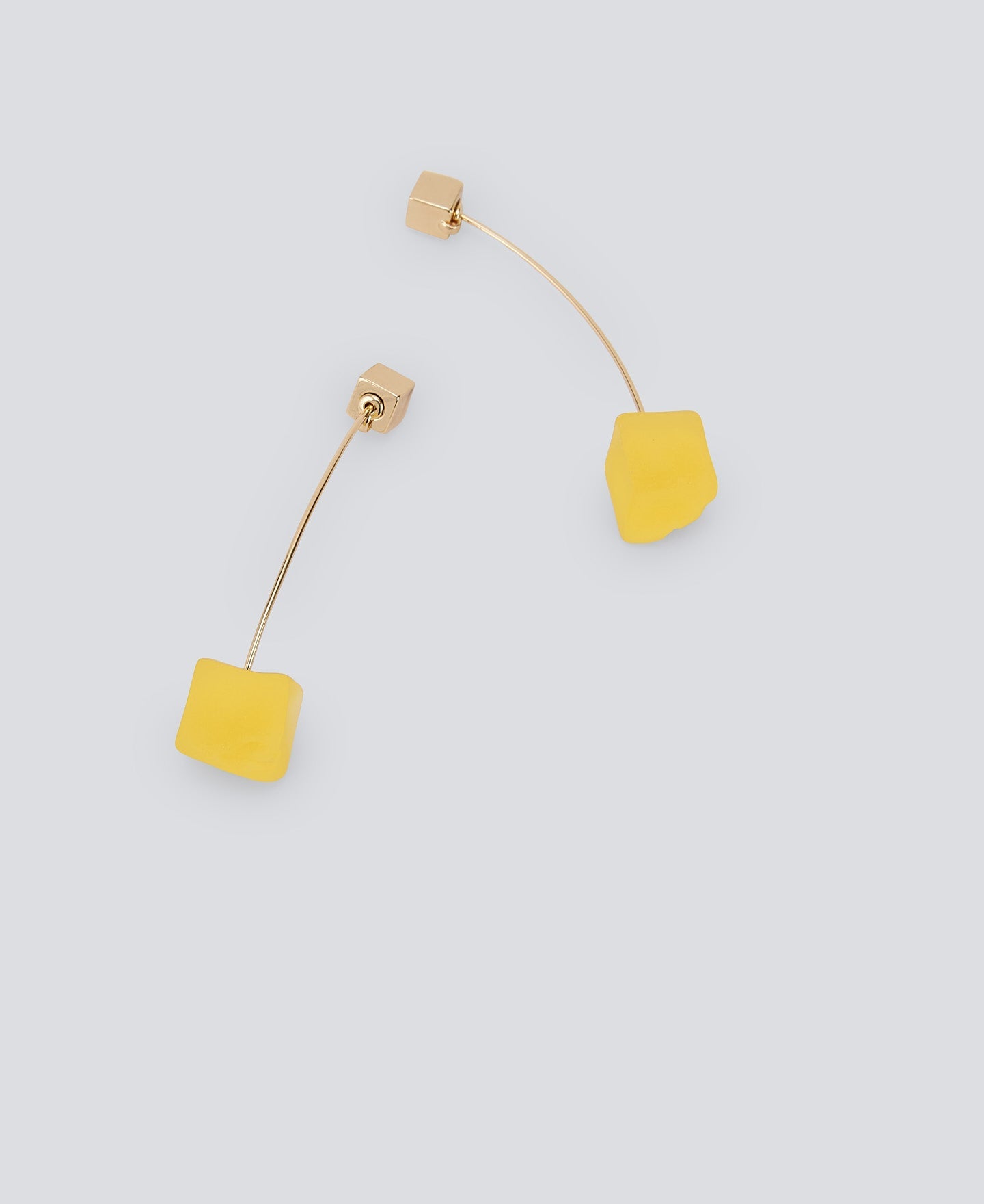 Light Yellow Resin And Brass Earrings