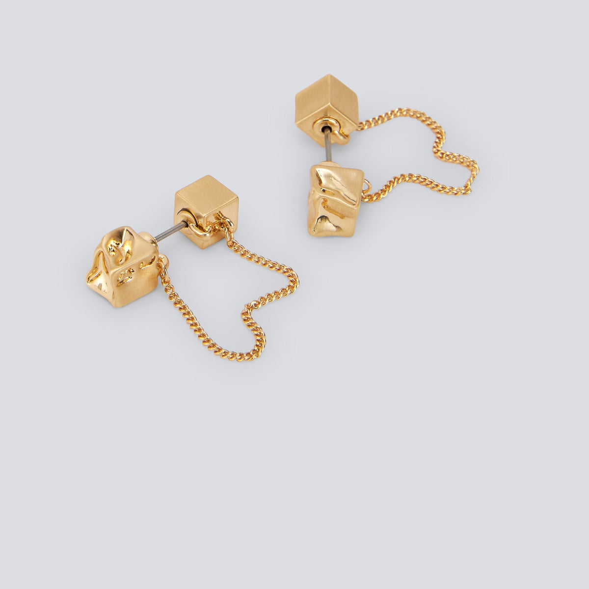Gold/Silver Dices Motif Earrings