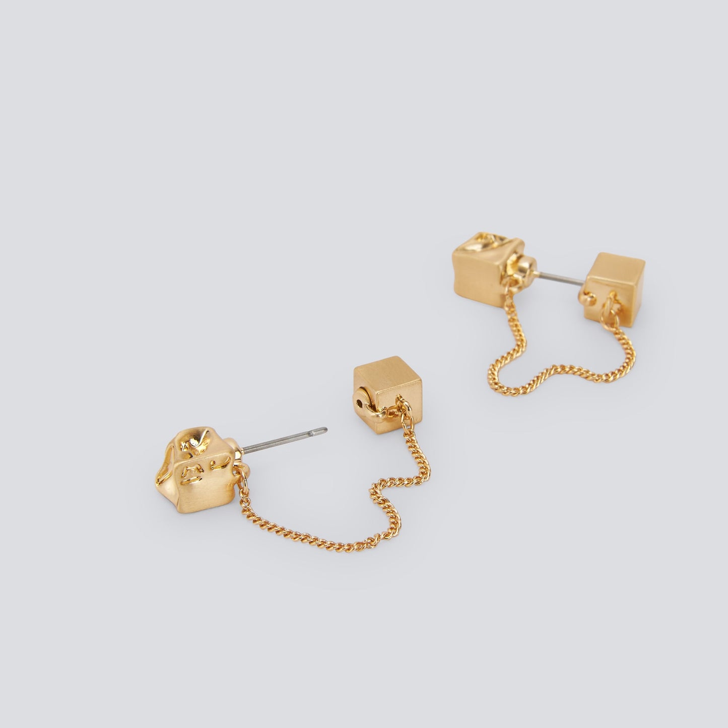 Gold/Silver Dices Motif Earrings
