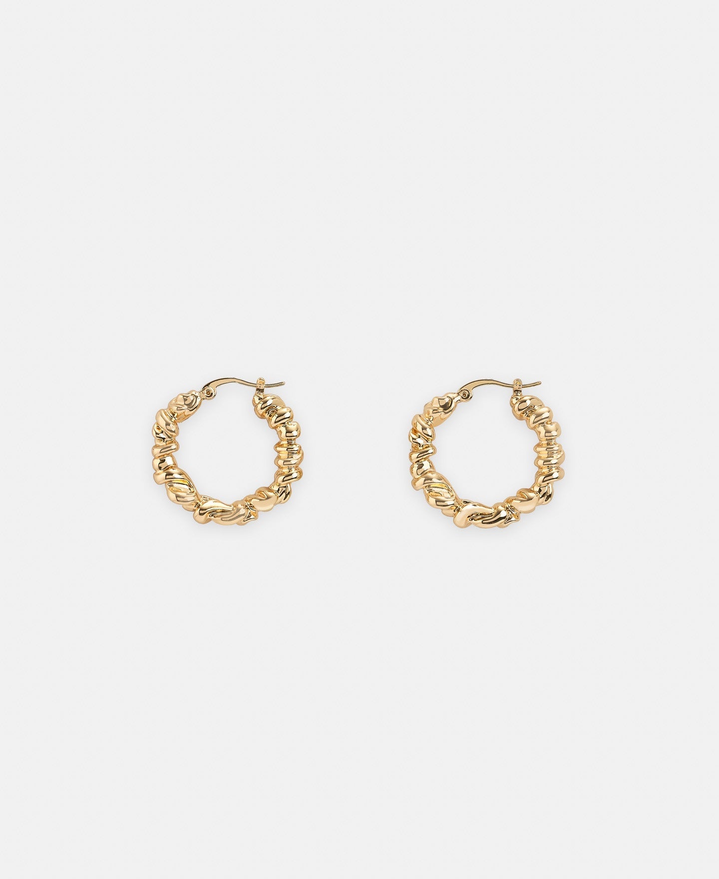 Gold Zinc Plaited Motif Earrings