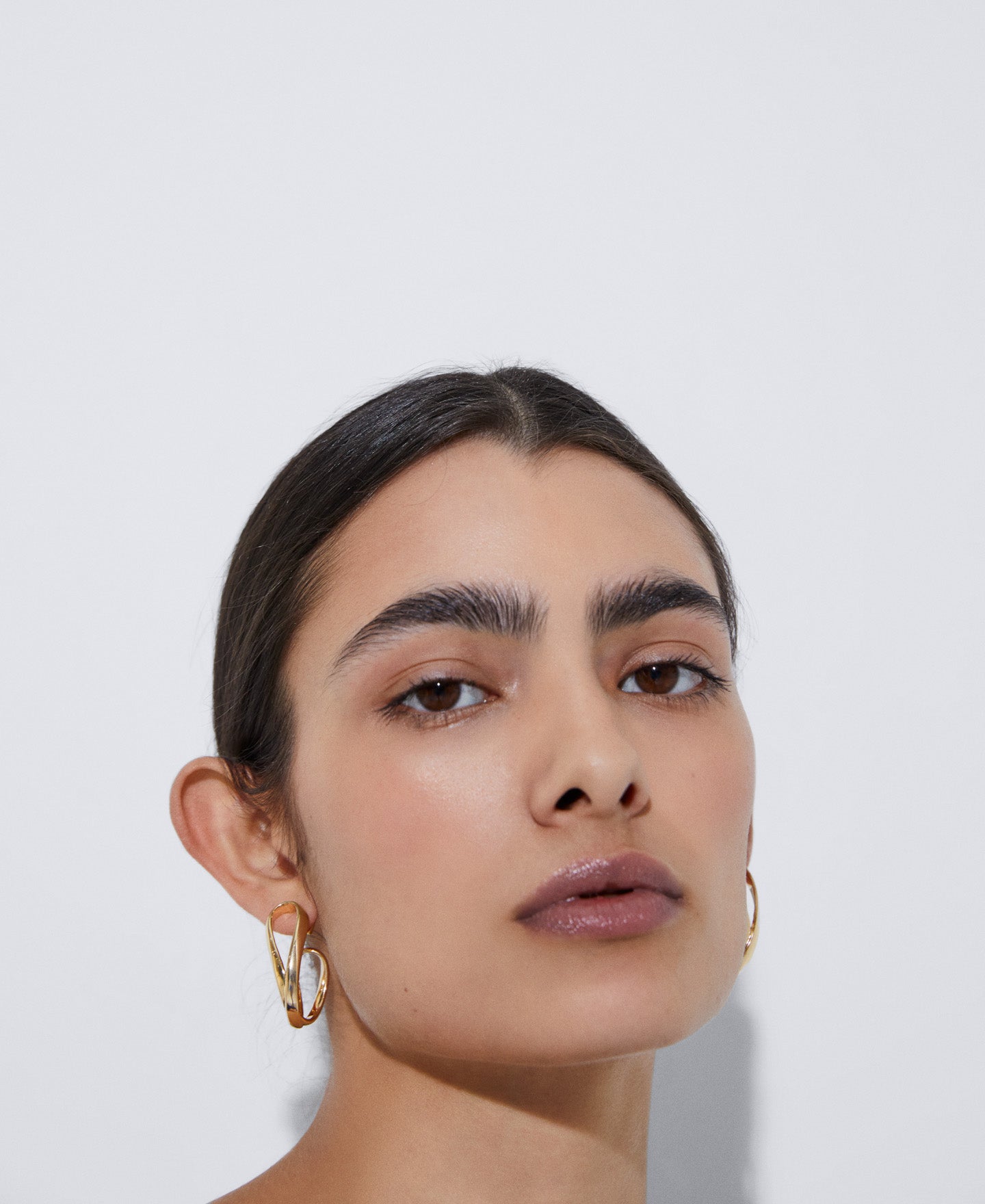 Gold Circular Link Earrings