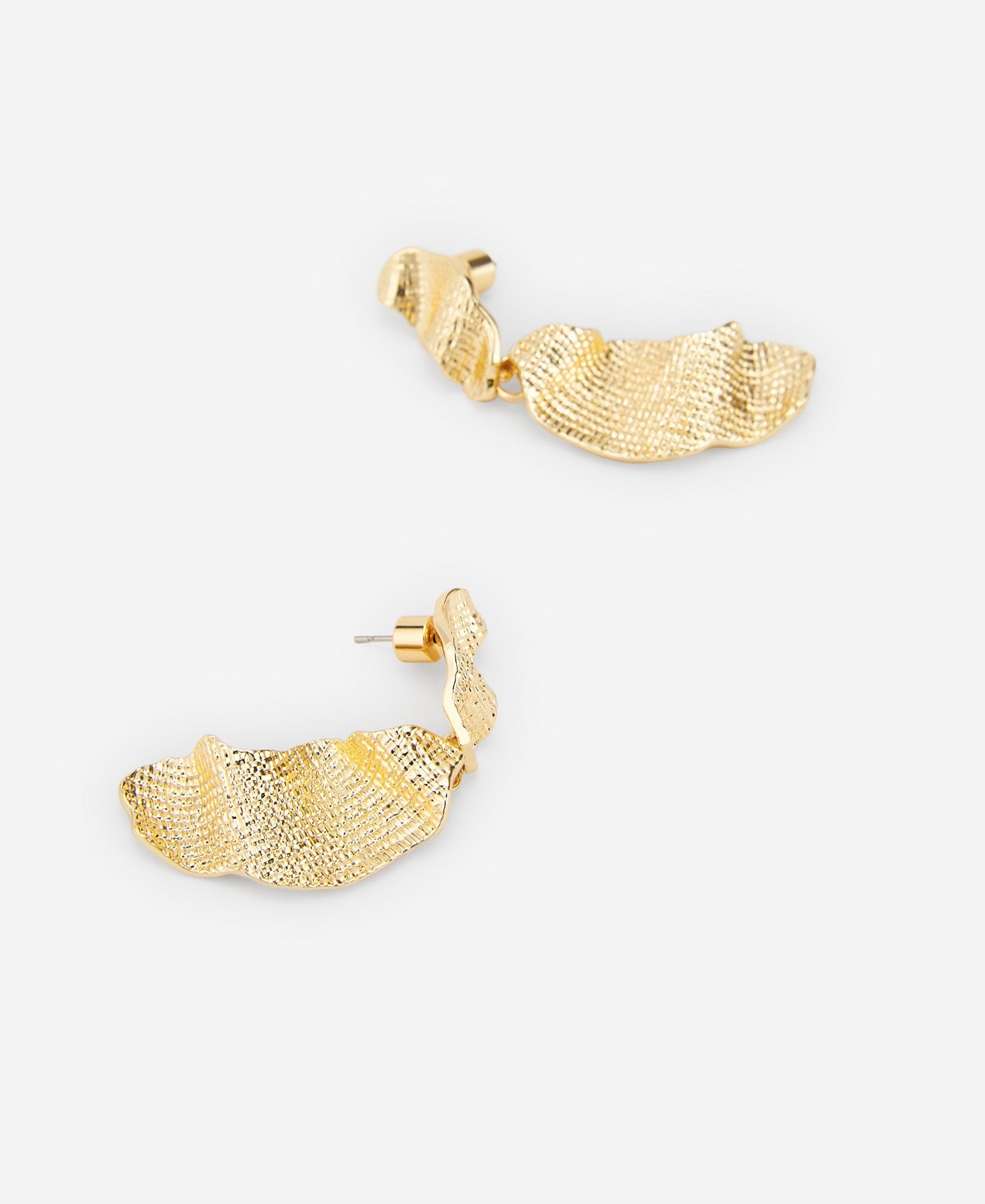 Gold Earrings In Organic Shape