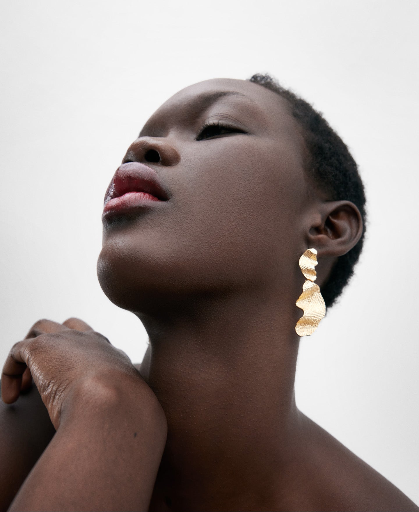 Gold Earrings In Organic Shape