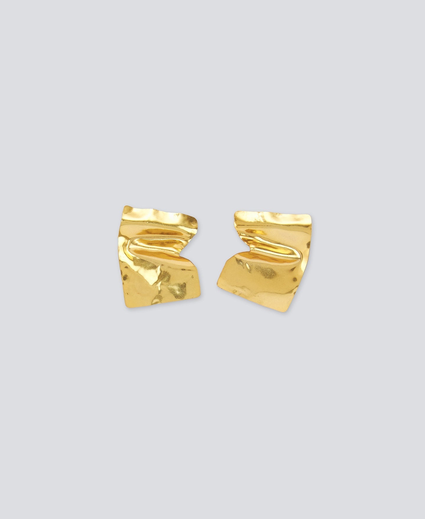 Gold Crumpled Paper Motif Earrings