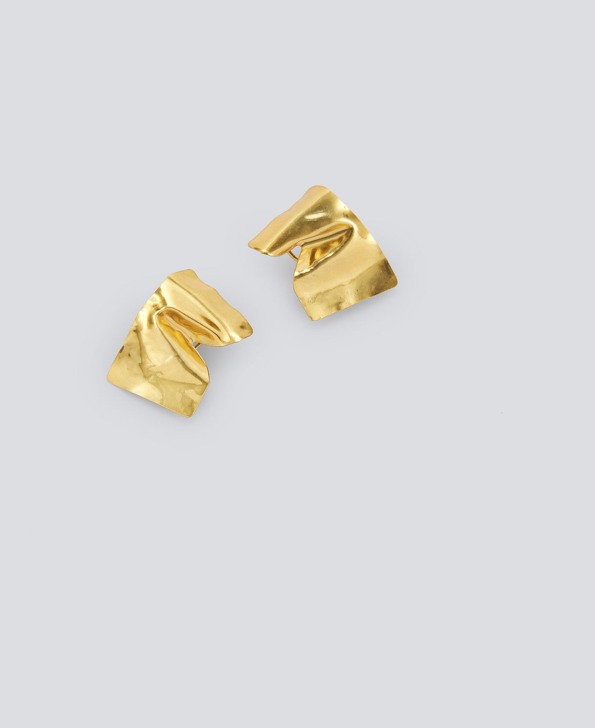 Gold Crumpled Paper Motif Earrings