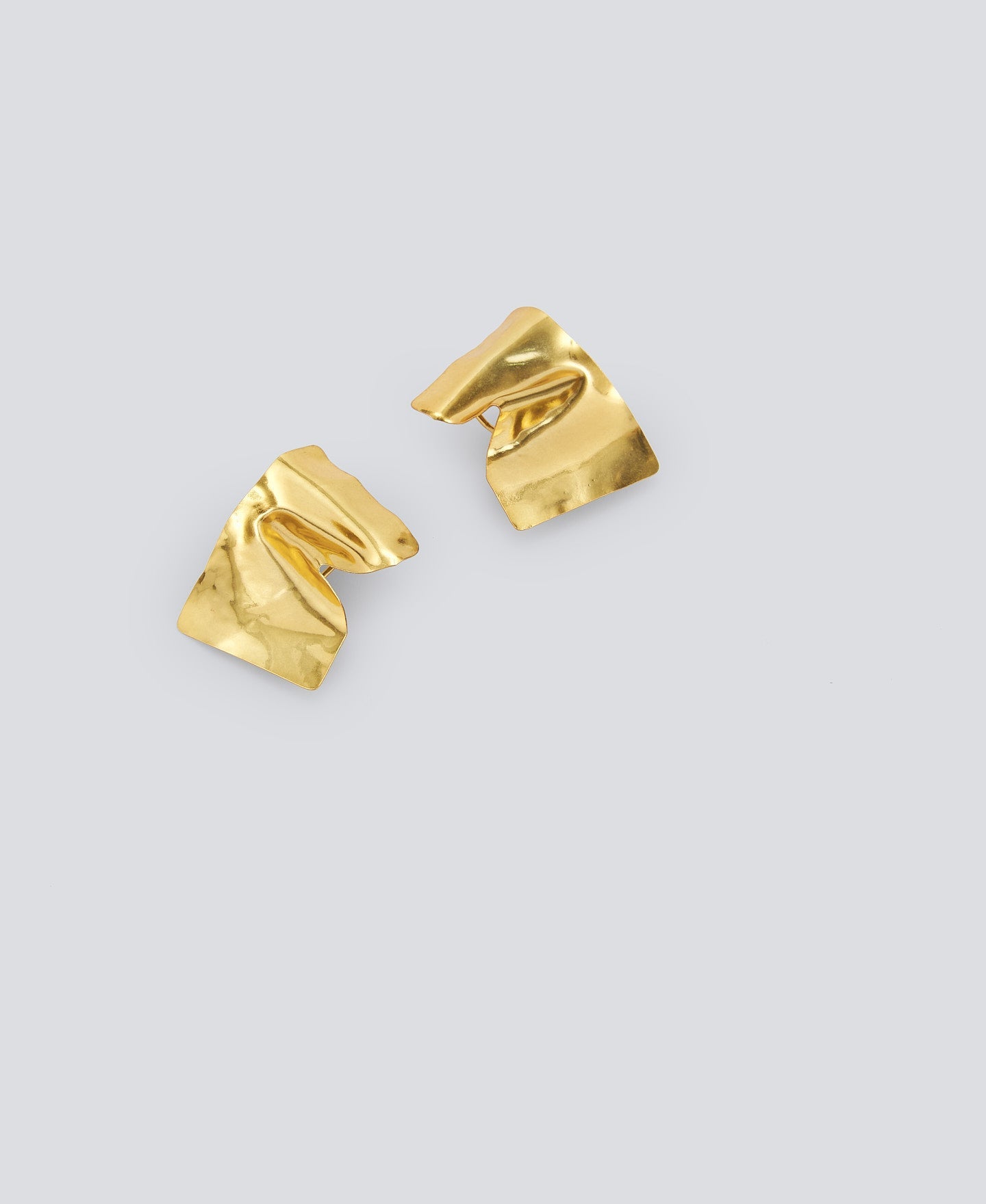 Gold Crumpled Paper Motif Earrings