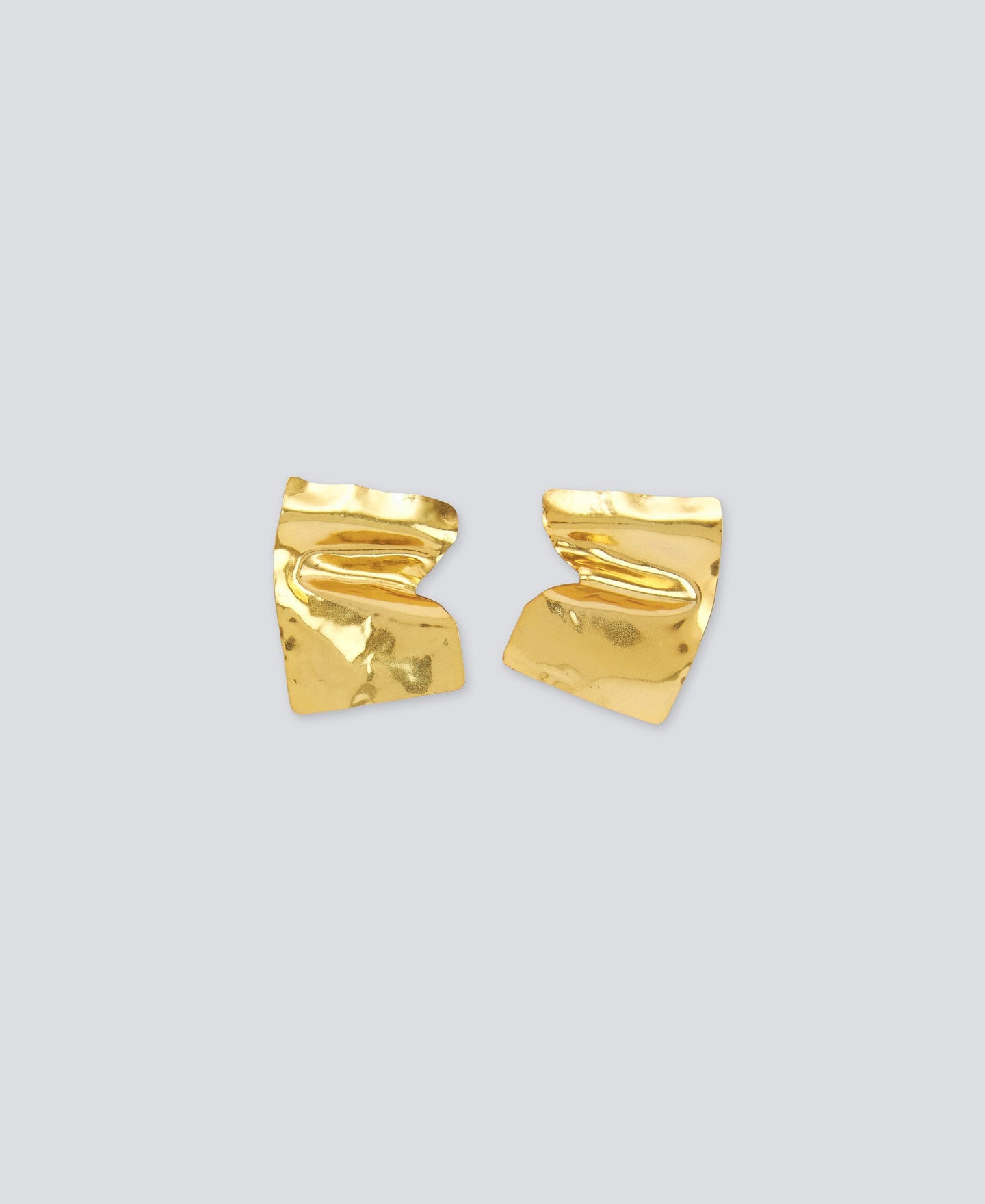 Gold Crumpled Paper Motif Earrings
