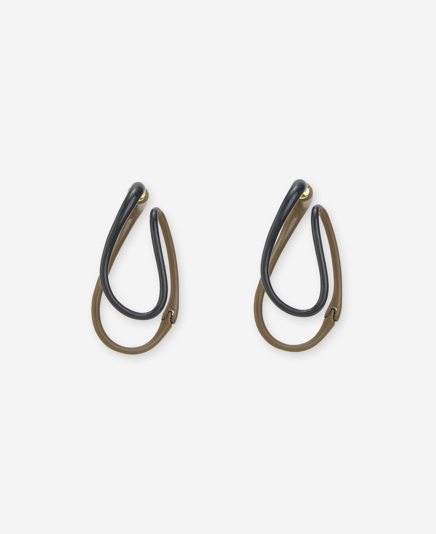 Grey/Brown Two-Colour Lacquered Earring