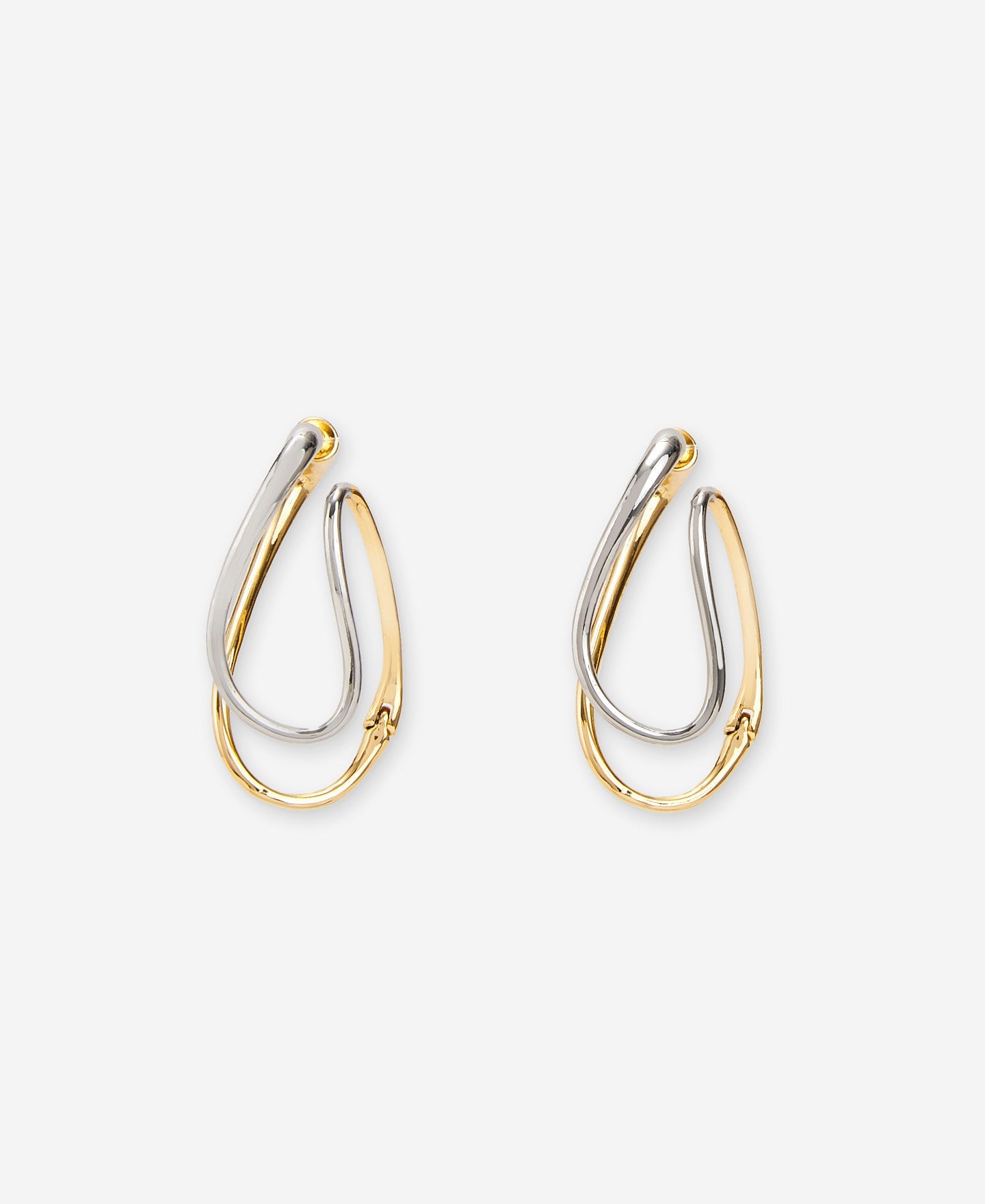 Gold/Silver Two-Colour Lacquered Earring