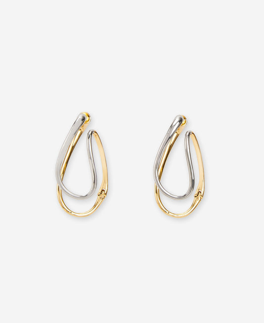 Gold/Silver Two-Colour Lacquered Earring
