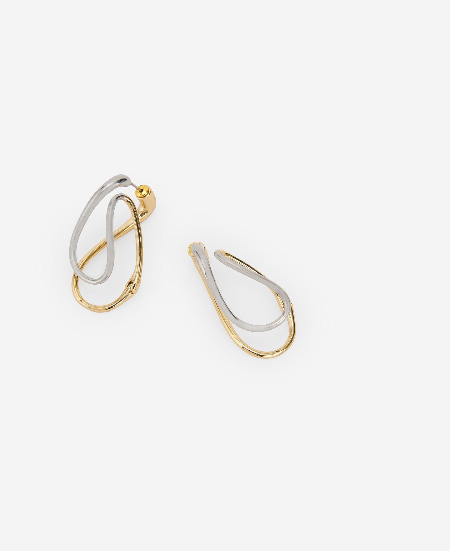 Gold/Silver Two-Colour Lacquered Earring
