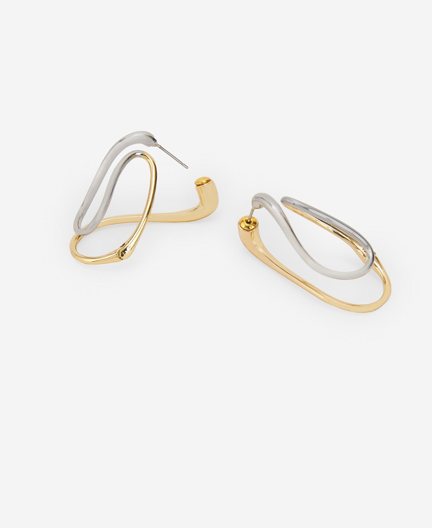 Gold/Silver Two-Colour Lacquered Earring