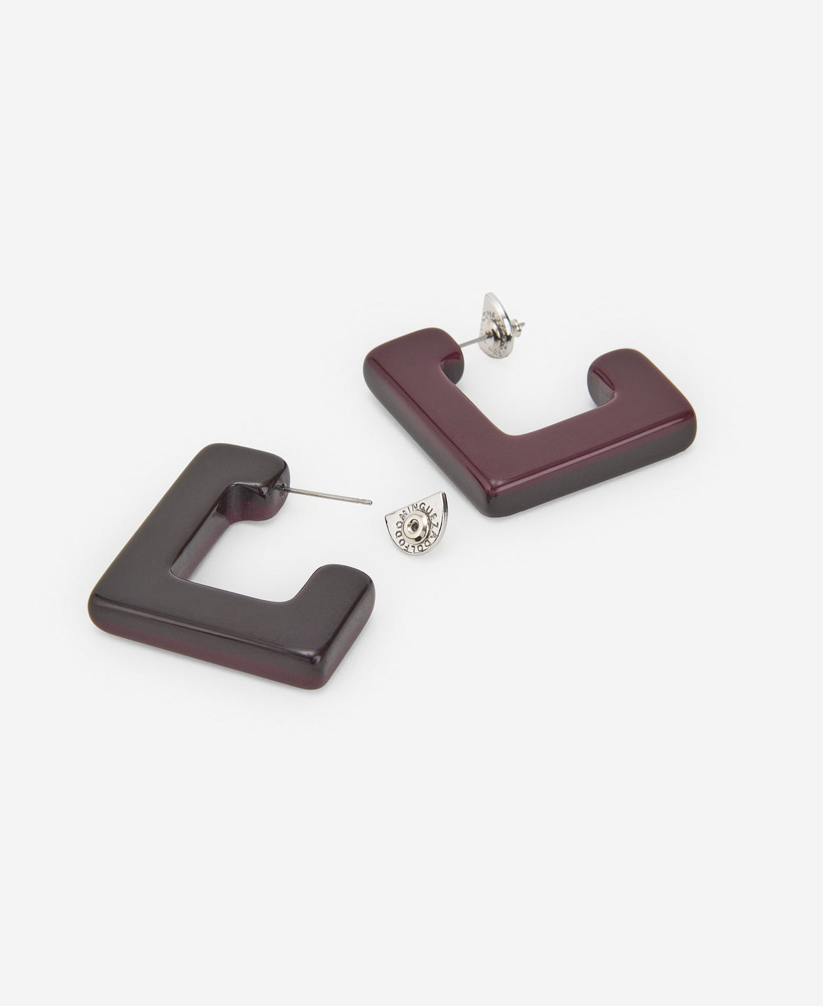 Maroon/Brown Two-Coloured Square Earring For Women