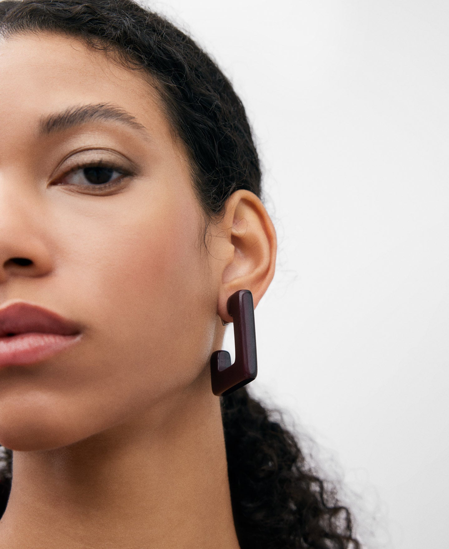 Maroon/Brown Two-Coloured Square Earring For Women