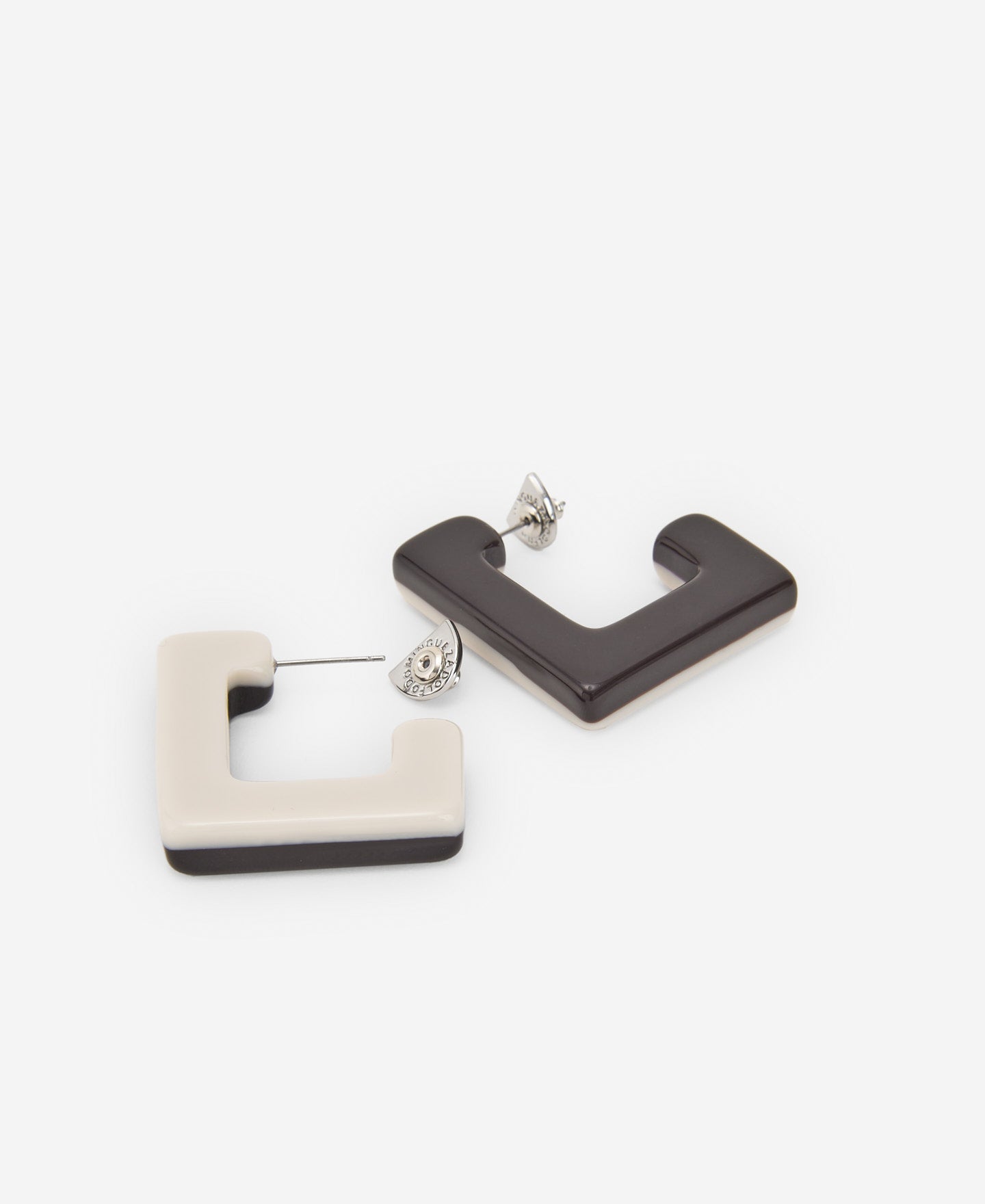 Grey/Brown Two-Coloured Square Earring For Women