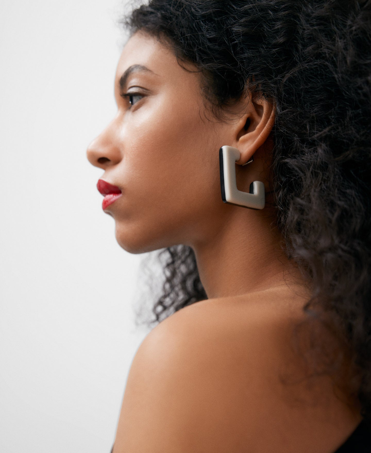 Grey/Brown Two-Coloured Square Earring For Women