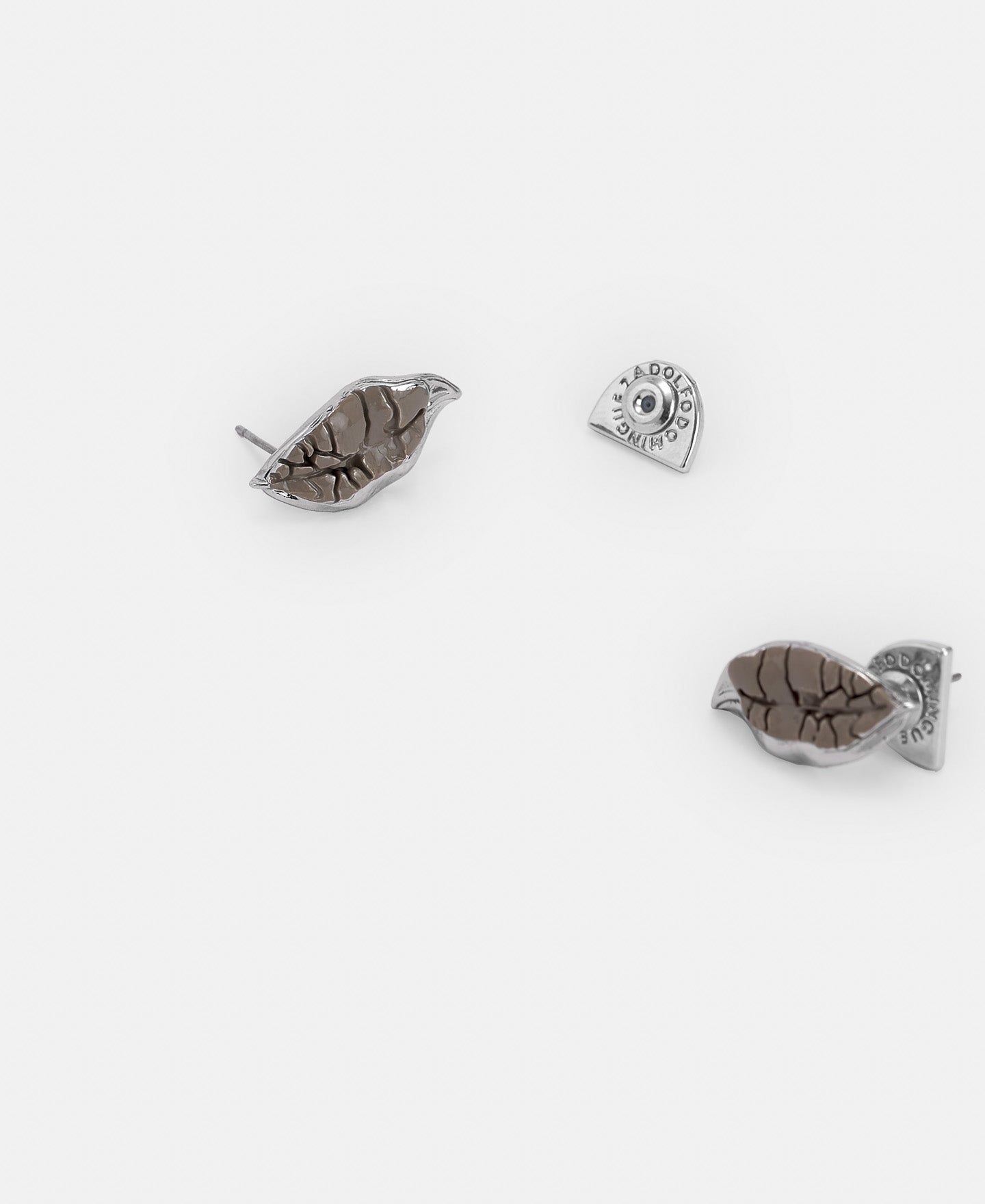 Silver Zinc Leaf Earrings