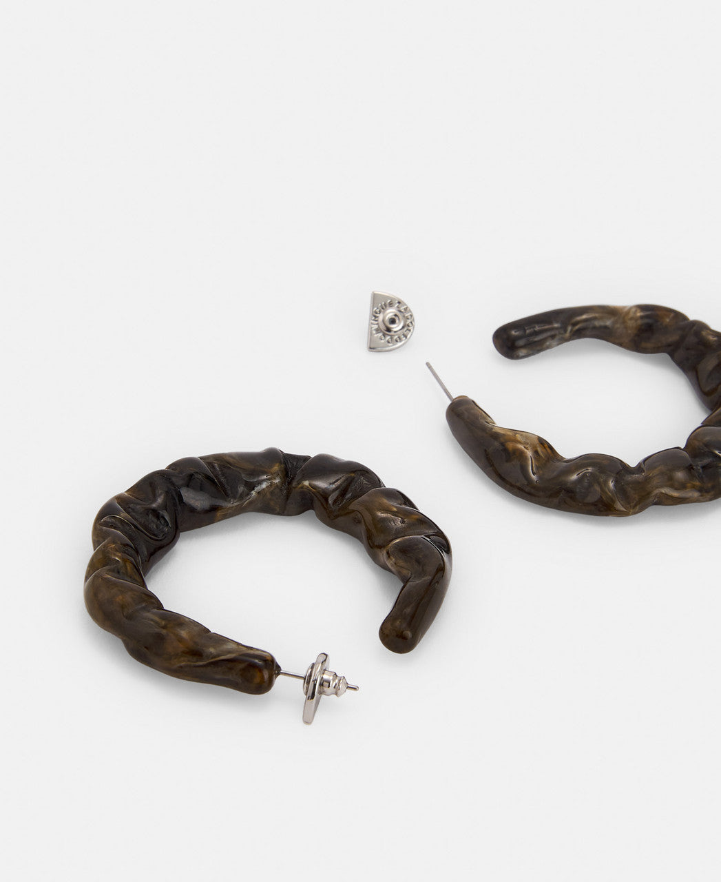 Taupe Resin Hoop Earrings