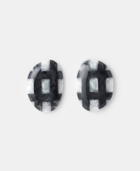 Grey Marble Effect Resin Earrings