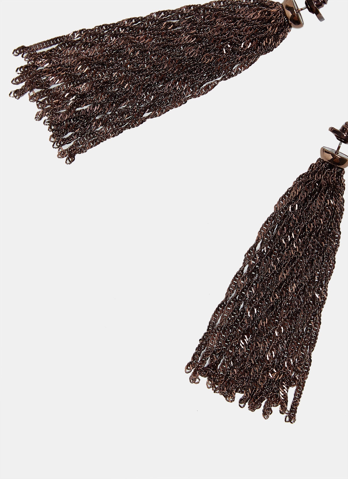 Gold Long Earrings With Metal Cascade