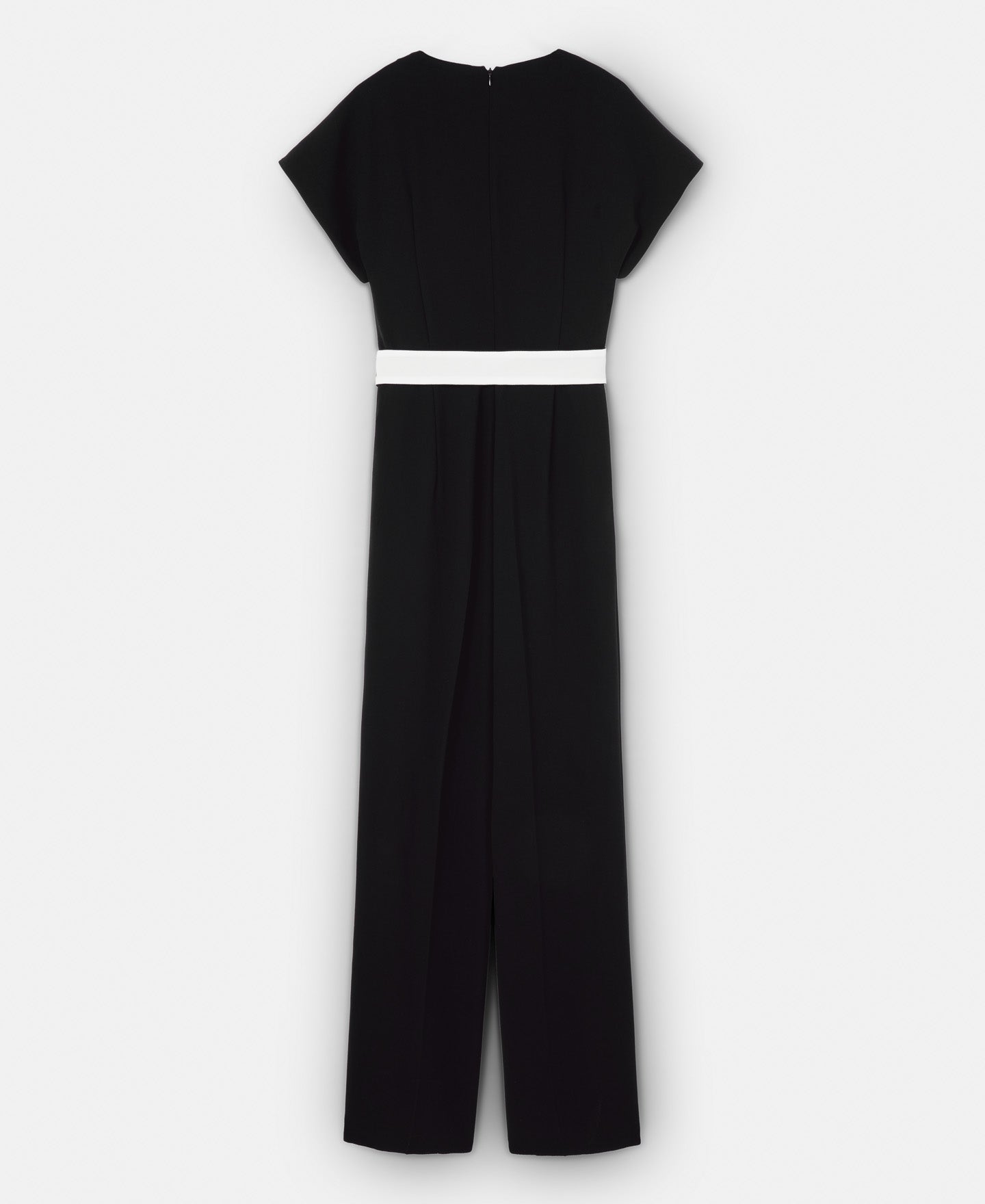 Black/White Straight Bicolour Jumpsuit With Belt