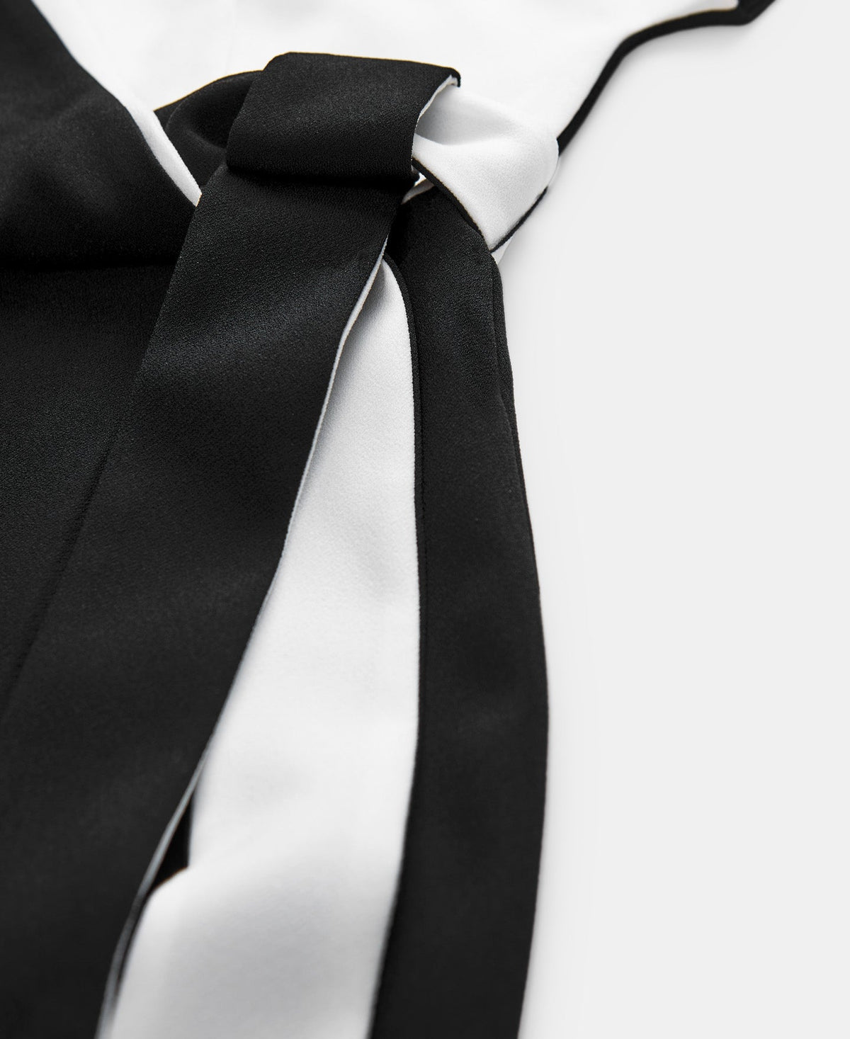Black/White Straight Bicolour Jumpsuit With Belt