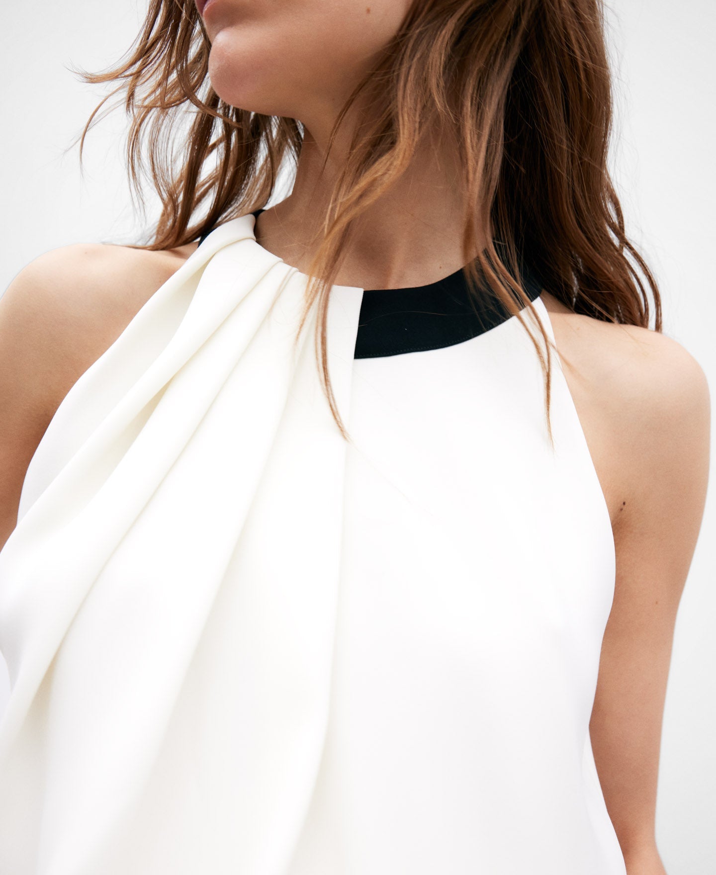 Black and White Draped Jumpsuit