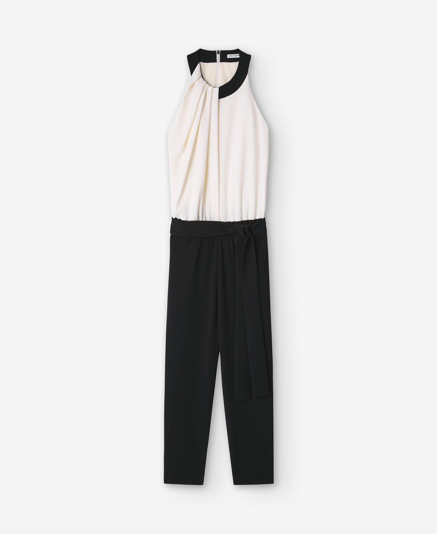 Black and White Draped Jumpsuit