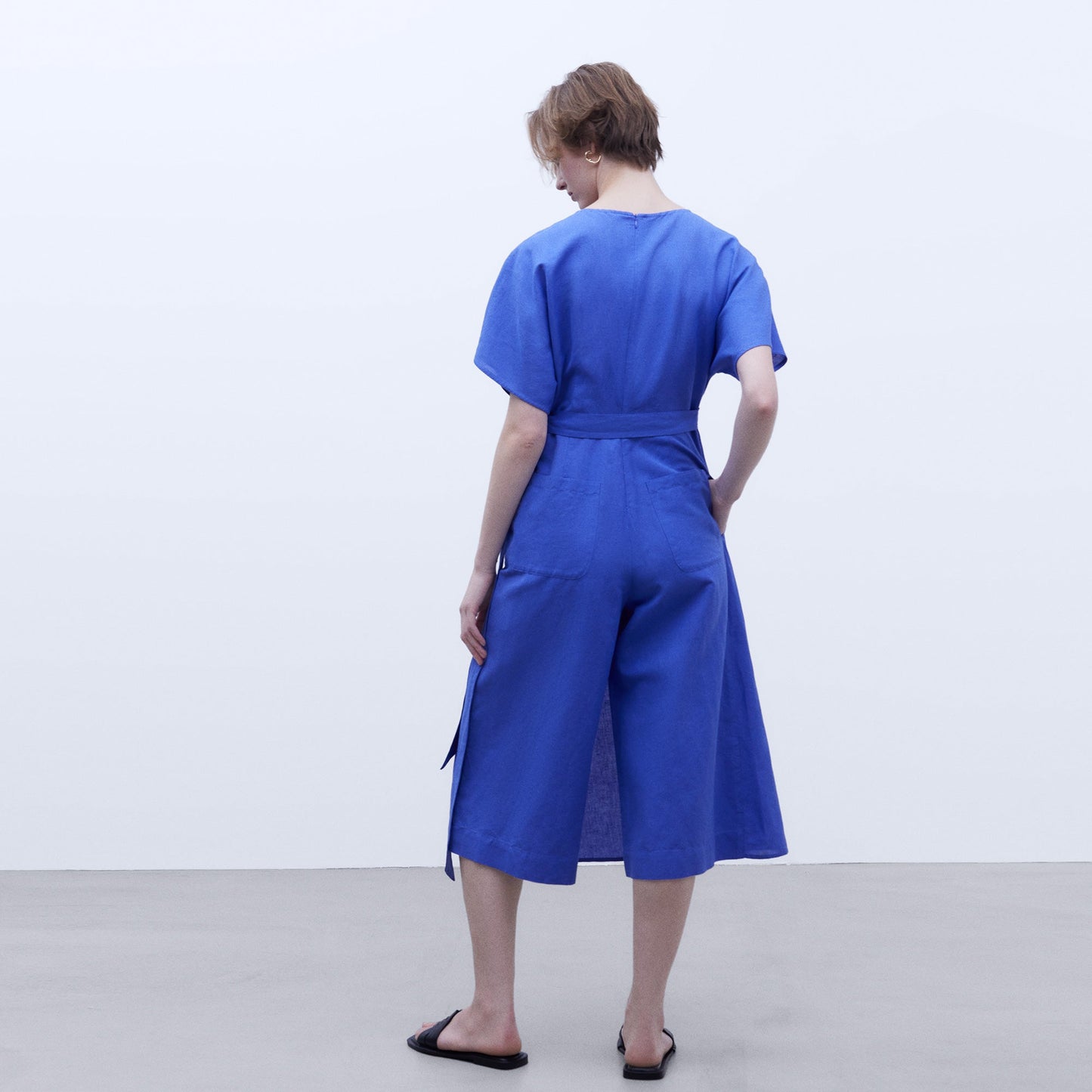 European Linen Jumpsuit - Dark Blue