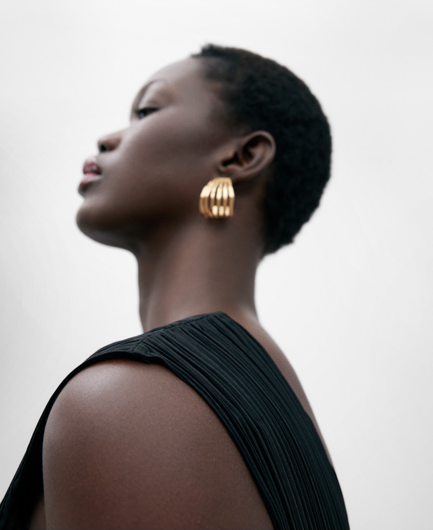 Black Crinkle Stitched Jumpsuit Woman