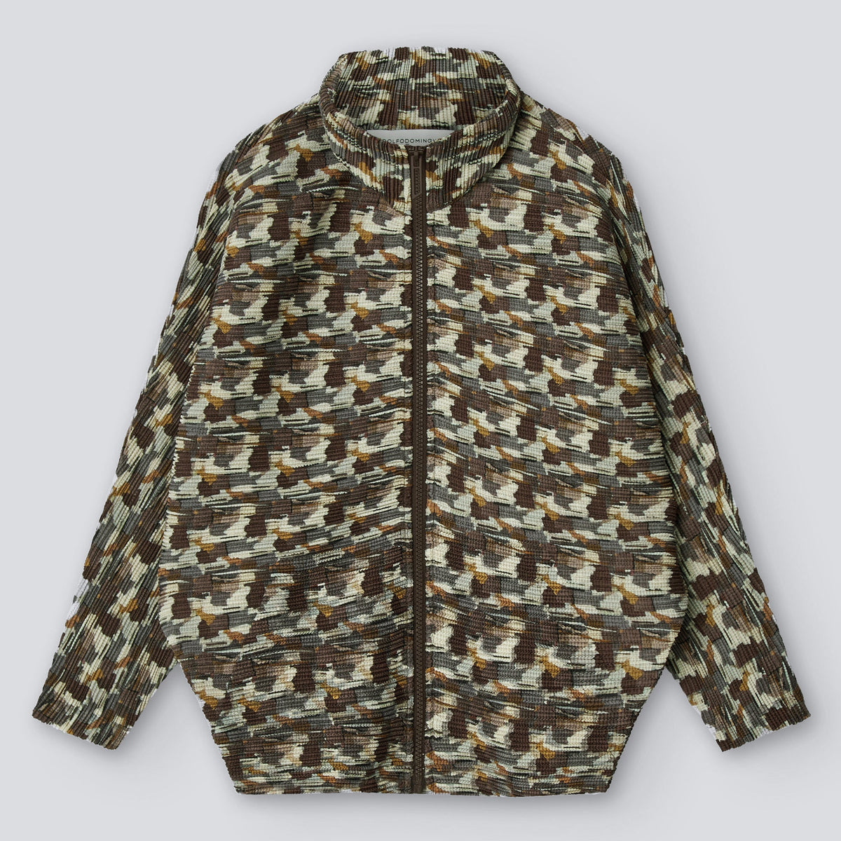 Brown Print Crinkle Printed Sweatshirt