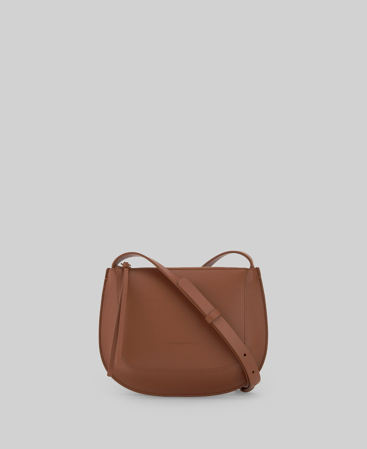 Leather small crossbody woman in dark buff