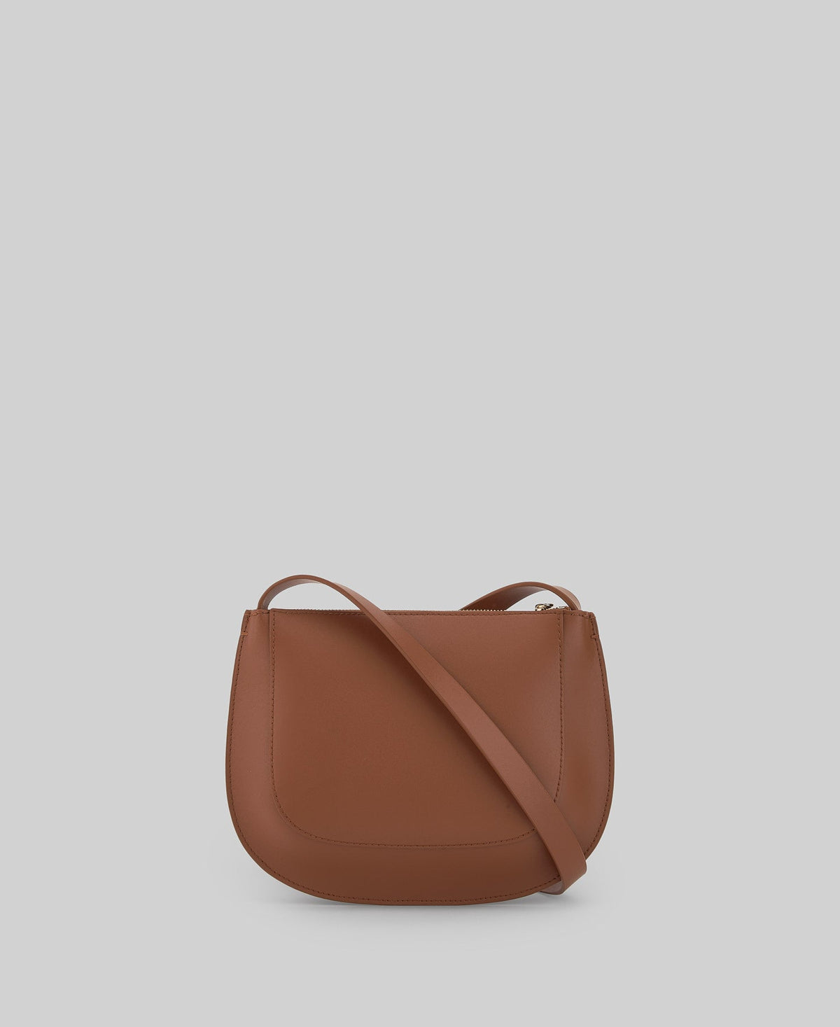 Leather small crossbody woman in dark buff