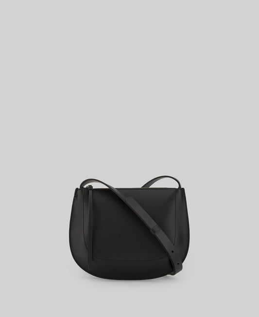 Leather small crossbody woman in black