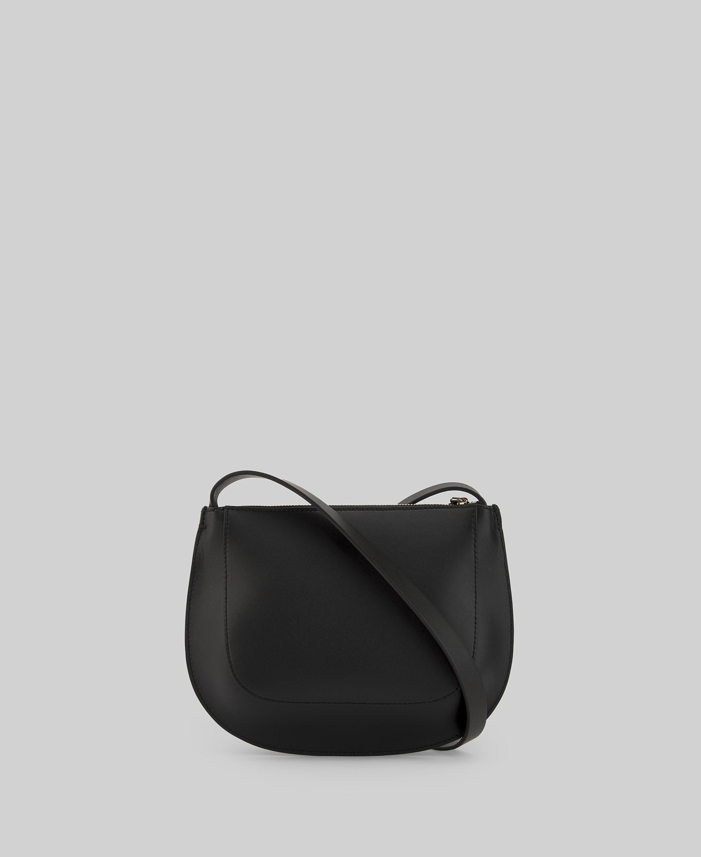 Leather small crossbody woman in black