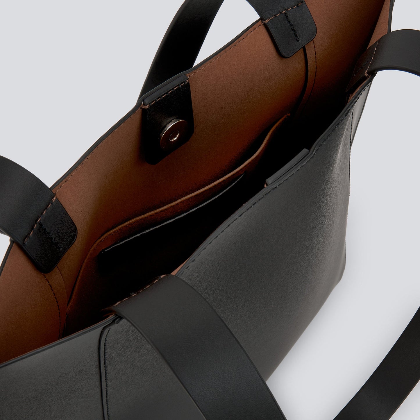 Leather  Black Shopper Bag