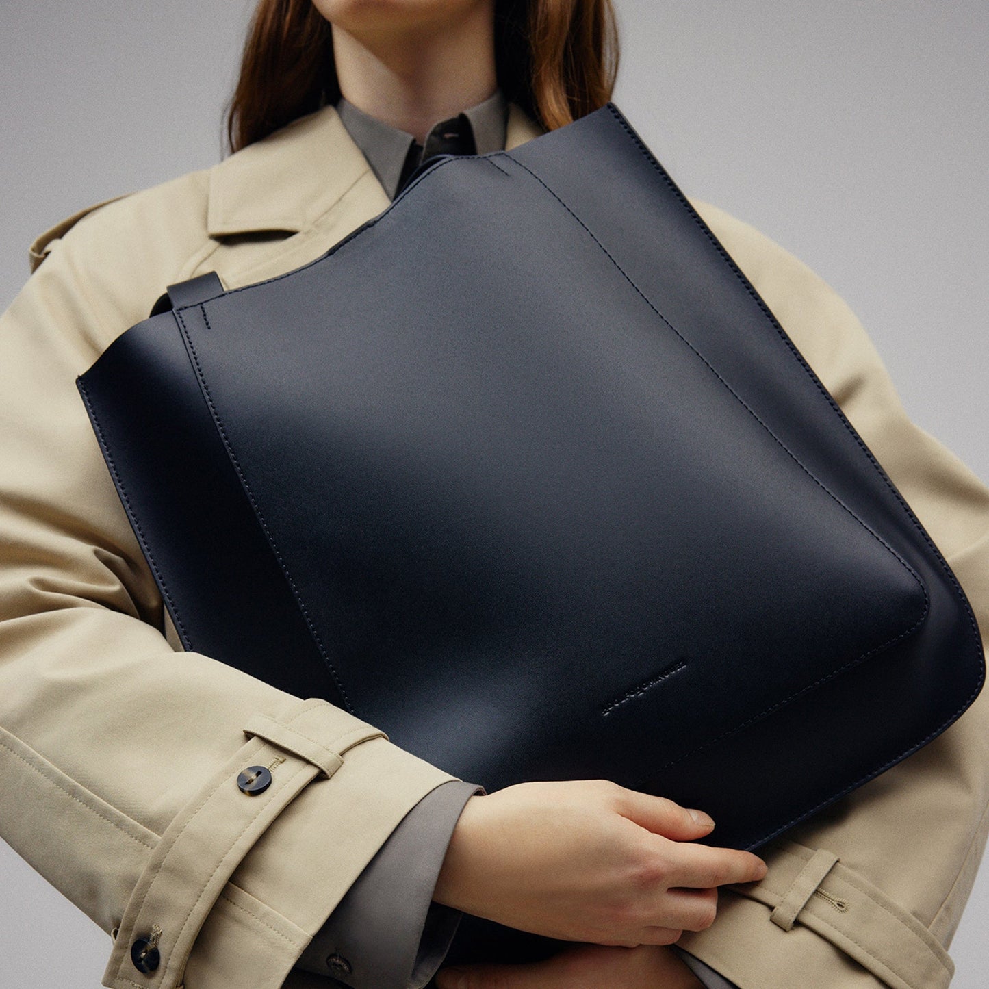 Leather  Black Shopper Bag