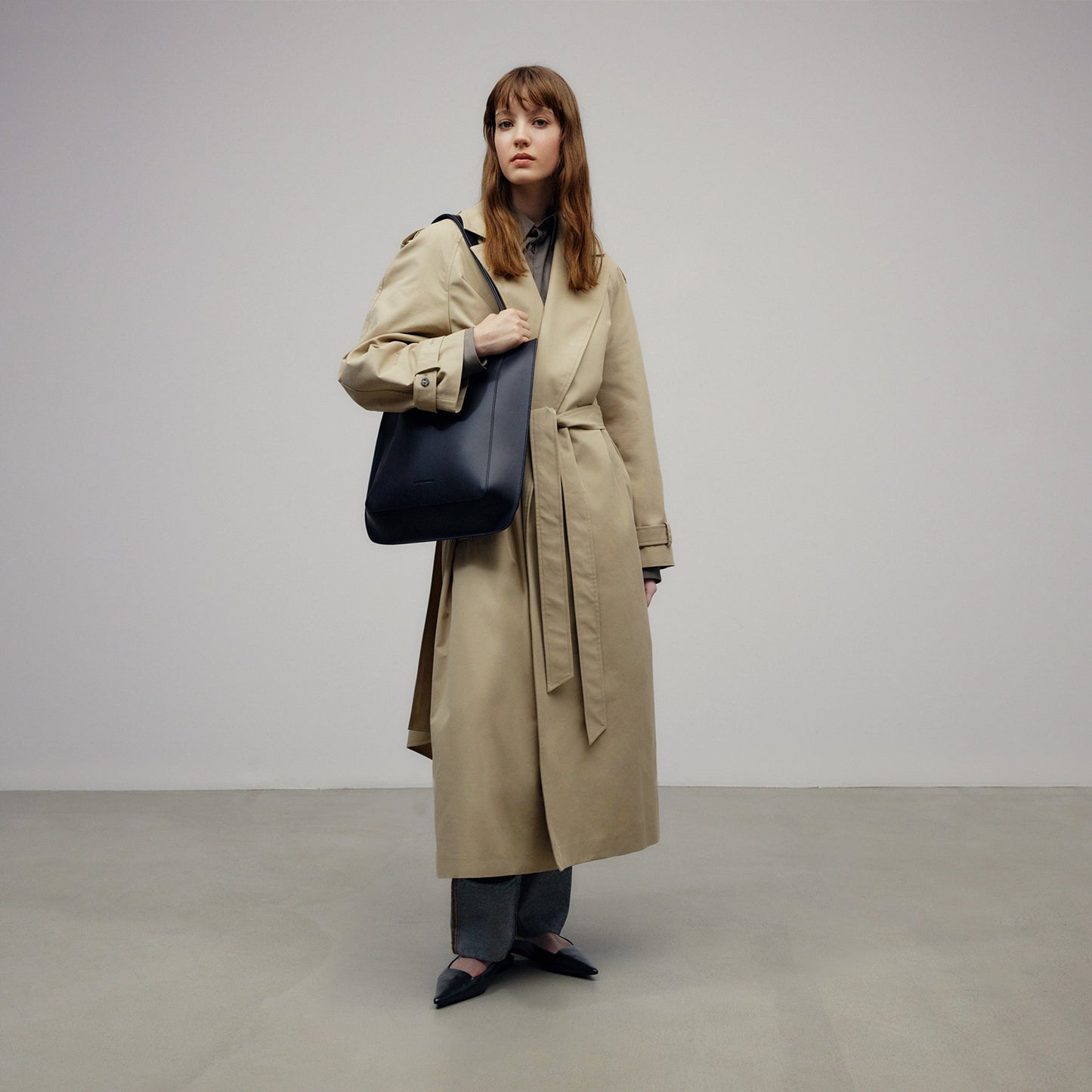 Leather  Black Shopper Bag