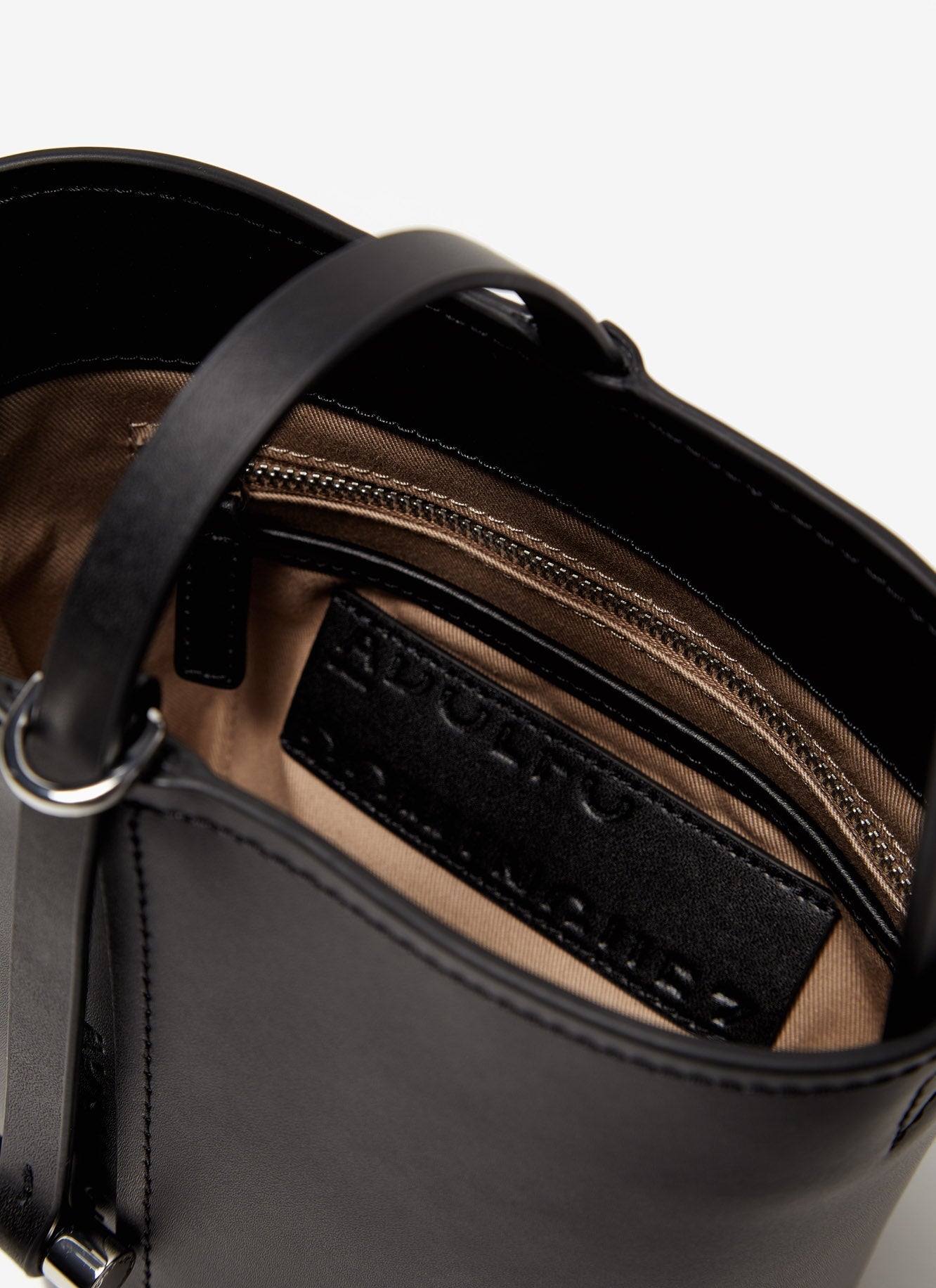 Black Vachetta Leather Mini Bucket Bag